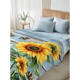 thumbnail image 4 of Spring Sunflower Full Size Flat Sheet, Wrinkleproof & Fadeproof Cooling Flat Bed Sheet Only, Bee Wooden Grain Country Rustic Breathable Soft Bedding Top Sheets 81 x 96 Inches, 4 of 8