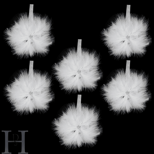 Xmas Decoration Star 6X White Feather Christmas Tree Ornament Bauble Hanging 