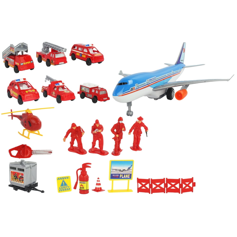 Diecast Fire Fighter Fire Rescue Emergency Vehicle Playset for