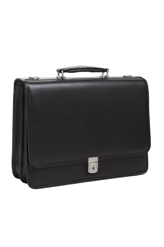 LEXINGTON | 15" Leather Flap Over Laptop Briefcase