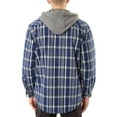thumbnail image 3 of Men’s Sherpa-Lined Hooded Flannel Shirt Jacket Color: Steel Blue Size: M, 3 of 5