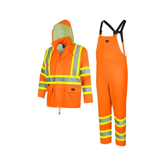 Traje impermeable de seguridad Pioneer, ligero, impermeable y de alta visibilidad