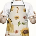 thumbnail image 2 of Yellow Brown Green Leaf Sunflower Pattern Apron-Garden Aprons for Women with Pockets-Cotton Linen Waterproof Kitchen Cooking Gardening Aprons Adjustable for Kitchen,Cooking,BBQ and Salon 33x27 Inch, 2 of 7