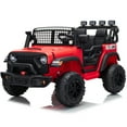 thumbnail image 3 of Funride 24 Volt Ride on Truck with Remote, 4WD Electric Car for Kids 2 Seater with 800W Moter, Bluetooth Music, Spring Suspension, Red, 3 of 9