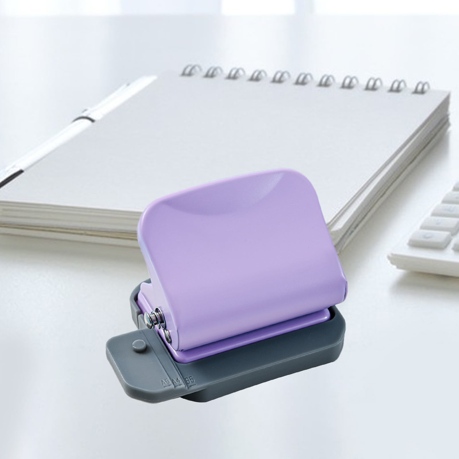 Specollect Clearance 4Pcs 6 Hole Punch, Loose Leaf Paper Puncher for A4/A5/B5 Size, Portable Handheld Metal Circle Punch Paper Puncher