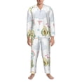 thumbnail image 4 of Kll Green Blue Avocado Sleepwear Mens Flannel Pajamas,Long Cotton Pj Set, 4 of 9