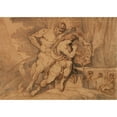 thumbnail image 3 of Giuseppe Cades 14x11 Black Modern Framed Museum Art Print Titled - The&nbsp;Education&nbsp;Of&nbsp;Achilles by Chiron, 3 of 5