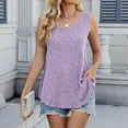 thumbnail image 4 of JGGSPWM Loose Fit Ribbed Tank Tops for Women Crew Neck Sleeveless Summer Casual Lightweight Knit Sweater Shirts Purple M, 4 of 7