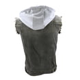 thumbnail image 3 of CS Men's Ripped Distressed Button Up Denim Jean Vest With Removable Hood (Grey,L), 3 of 4