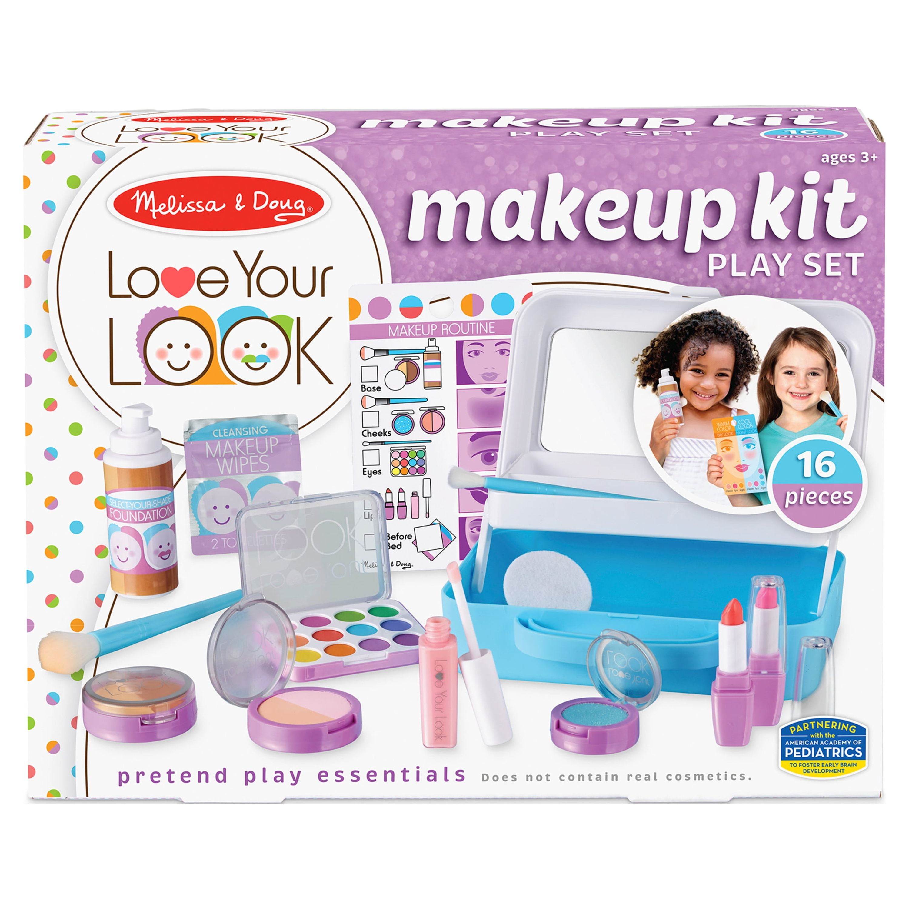 Melissa & Doug Love Your Look Pretend Makeup Kit Play Set – 16 Pieces for  Mess-Free Pretend Makeup Play (DOES NOT CONTAIN REAL COSMETICS)