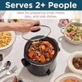 thumbnail image 4 of Electric Round Slow Cooker Adjustable Temp Entrees Sauces Stews and Dips Dishwasher Safe Glass Lid and Crock 2 Quart Black, 4 of 6