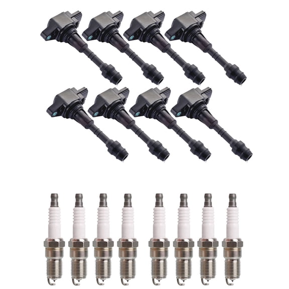 Set of 8 ISA Ignition Coils and 8 Spark Plugs Compatible with Infiniti QX56 2007-2010 5.6L V8 5552cc -ci  Replacement for UF551