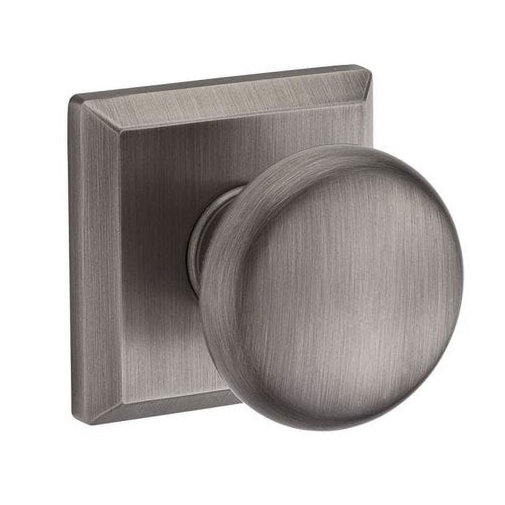Baldwin Reserve FDROUTSR150 Full Dummy Round Knob and Traditional Square Rose Satin Nickel Finish