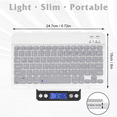 thumbnail image 2 of Rechargeable Bluetooth Keyboard and Mouse Combo Ultra Slim Full-Size Keyboard and Mouse for BLU Touchbook G7 and All Bluetooth Enabled Mac/Tablet/iPad/PC/Laptop - Stone Grey with Purple Mouse, 2 of 7