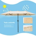 thumbnail image 5 of Lacoo 15 Ft Beige Patio Double Sided Outdoor Twin Table Umbrella Rectangular Large Market Umbrella with Crank for Patio Shade Outside Deck or Pool, 5 of 7