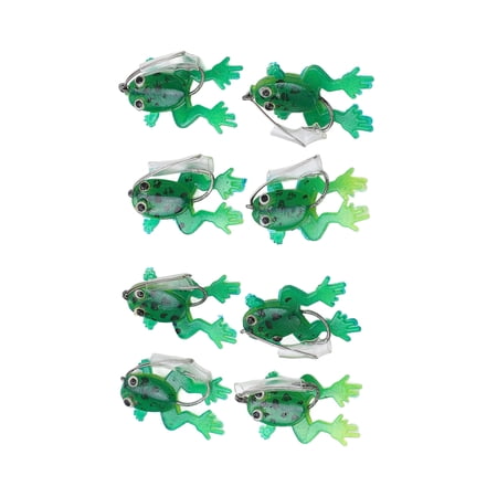 Xirurus 8Pcs Fishing Soft Lures Jump Frog Shape Small Top Water Floating Bait for Freshwater Saltwater Fishing Trips and Tournaments Durable Artificial Lifelike Frog Baits 1.5 inches / 3.8 cm