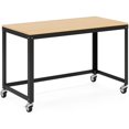 thumbnail image 3 of Scranton & Co Home Office Metal Desk and Storage Set in Black / Maple, 3 of 14