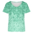 thumbnail image 4 of Azrian Plus Size Tops,Womens Shirts,Womens Blouses Women's Fashion Printed T-shirt Short Sleeves Blouse Round Neck Casual Tops Season Clearance, 4 of 4