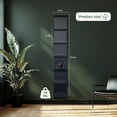 thumbnail image 6 of 7-Tier Wall Shelf with 3 LED Lighting Modes, Multifunctional Wall Mounted Vertical Lack Wall Shelf with Remote Control for Bedroom Living Room Vanity, Black, 6 of 14