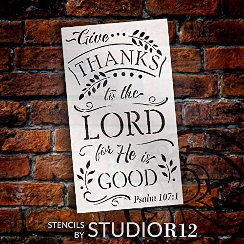 Give Thanks to The Lord Stencil by StudioR12 DIY Fall Faith Home Decor