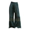 thumbnail image 4 of TRUBKH Linen Pants Women Long Trousers Flowy Palazzo Straight Leg Lounge Trouser Straight Leg Trousers Flowy Gauze Ladies Summer Pants Resort Wear for Women 2026 Cruise Pants Navy M, 4 of 4