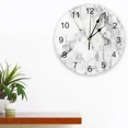 thumbnail image 2 of Marble Texture White Clock Living Room Home Decor Large Round Wall Clock Mute Quartz Table Clock Bedroom Decoration Wall Watch（12 Inch）, 2 of 6