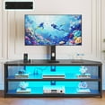 thumbnail image 1 of Greenstell Swivel TV Stand with Mount & Power Outlet - Height Adjustable Entertainment Center with LED Lights for 32-70 Inch TVs, Black, 1 of 7