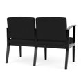 thumbnail image 3 of Amherst Wood Reception Waiting 2 Seat Tandem Seating / Black Wood / Black, 3 of 5
