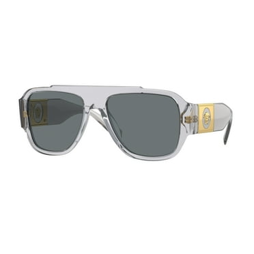 Versace VE 4436U Plastic Unisex Pillow Sunglasses Transparent Grey 57mm Adult