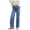 Blue, variant on Women's Mid-Rise Stretchy Baggy Jeans Trendy Y2K Straight Leg Boyfriend Jeans Loose Fit Wide Leg Casual Denim Trousers