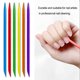 thumbnail image 3 of Bastoncillos de madera multicolor para manicura, removedor de esmalte y cuidado de cutículas, paquete de 100 unidades, 3 of 6