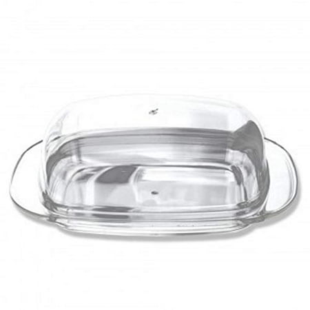 Large Double-Wide Clear Acrylic Butter Serving Storage Dish with