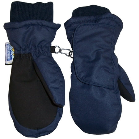 NICE CAPS Kids and Toddler Easy On Waterproof and Thinsulate Lined Secure-Wrap Winter Snow Ski Mitten - Fits Boys Girls Children Youth Child Sizes For Cold Weather