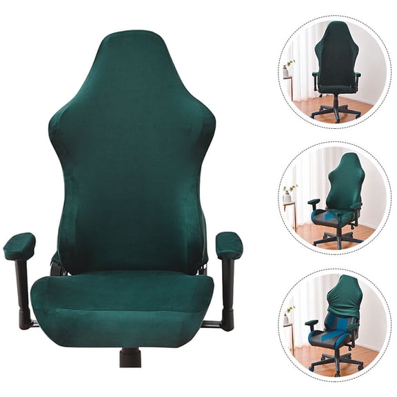 WRISTBIQUE Dark Green Office Chair Cover Set 34.58x24.76x20.44in Computer Chair Slipcover Easy to Install and