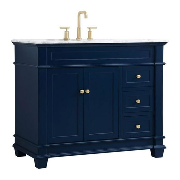 Elegant Kitchen and Bath 42 inch Single Bathroom Vanity set in Blue