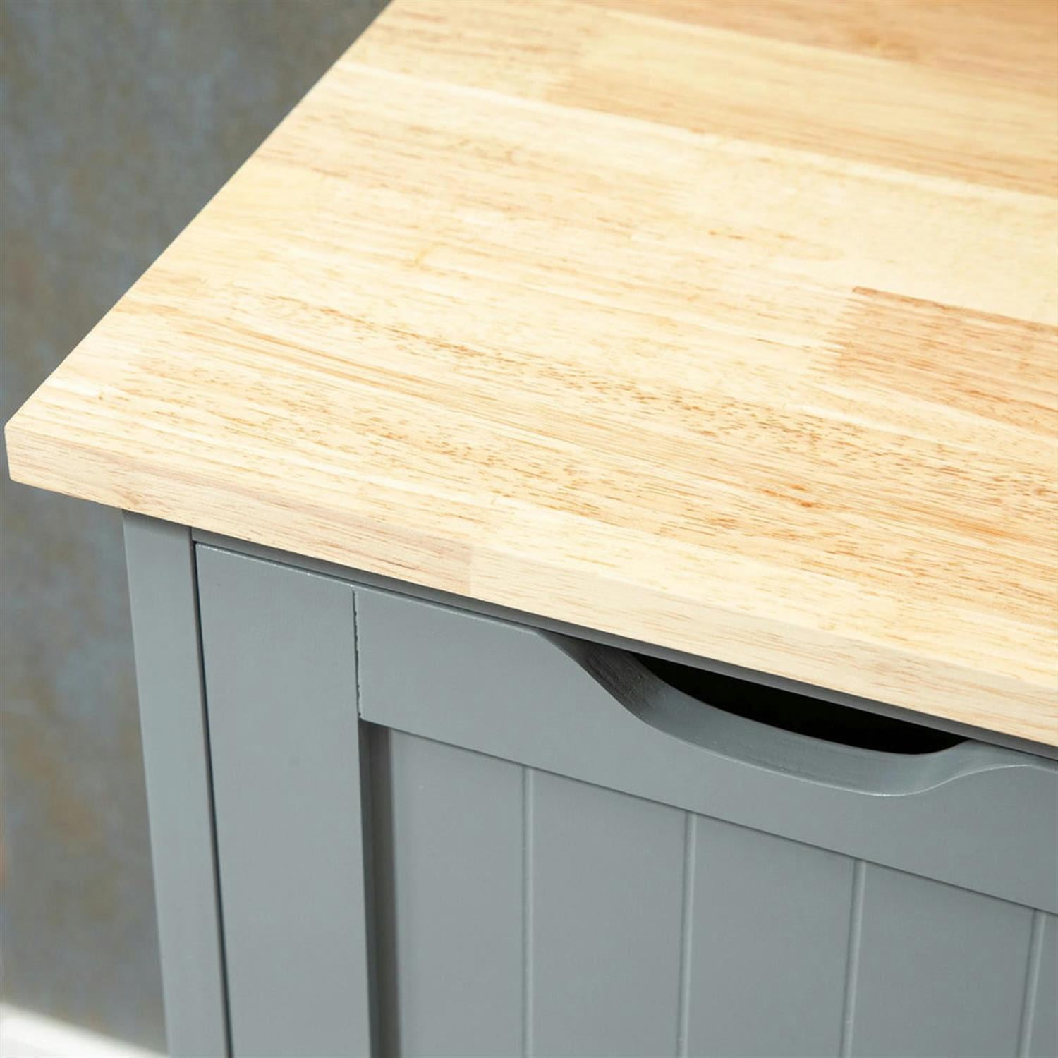 Demi Bonn 33" Kitchen Island Cart on Wheels with Storage, Rolling Dining Room Serving Utility Carts Mobile Movable with Wood Top and Drawer, Gray