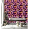 thumbnail image 2 of Dark Wallpaper with Pink Leaves Pre-Pasted - 25"W x 125"H, 2 of 3