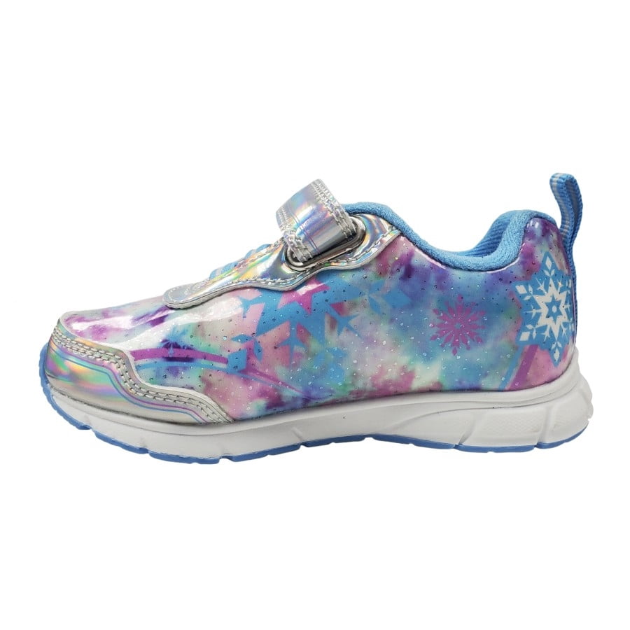 Disney Toddler Girls Frozen Light Up Sneakers - Silver/Blue, 10