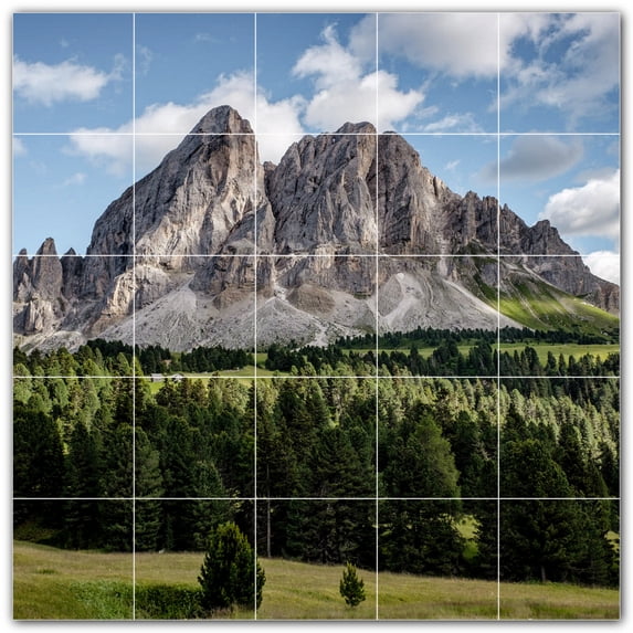 Picture-Tiles.com: Mountains Ceramic Tile Wall Mural WAL500869-55M. 30"W x 30"H using (25) 6" x 6" Ceramic Tiles-Satin Finish
