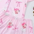 thumbnail image 7 of Womens Christmas Pajamas 2 Piece Sleepwear Shorts Sets Short Sleeve Button Up Shirts Pjs Lounge Wear Pink, XXL, 7 of 7