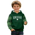 thumbnail image 6 of Toddler Waffle St Patrick's Day Hoodie With Shamrock Irish Print Crew Neck Pullover With Pockets Dark Green 4 Y-5 Y, 6 of 7