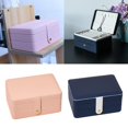 thumbnail image 1 of Caja de almacenamiento de joyas,caja de almacenamiento de joyas joyería de cuero de imitación,organizador caso collar pendientes organizador pequeño,Caja de regalo para mujer,doble Yinane Caja de almacenamiento de joyas, 1 of 8