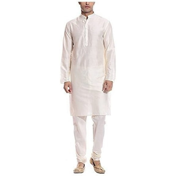 Royal Men's Self Kurta Silk Blend Kurta Churidar Set