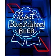 Queen Sense 17"x14" Pabsts Blue Ribbon Neon Sign Man Cave Handmade Neon Light 117PBRR
