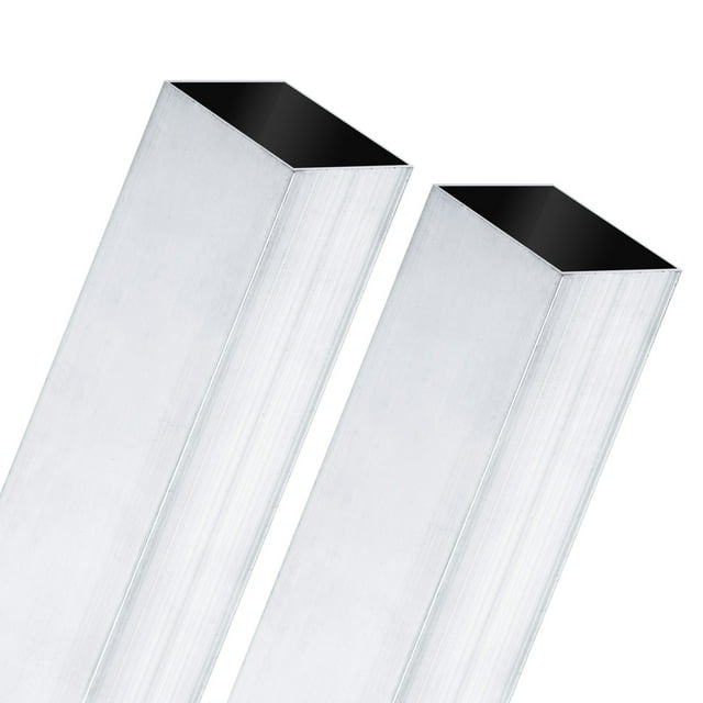 Tubo cuadrado de aluminio 6063 de 300 mm en paquete de 2, 38x38 mm de ancho exterior, grosor de pared de 1 mm, tubería de aluminio sin costura para construcción de marcos