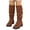 Brown, variant on WXFAZCVU Girls Knee High Boots Over Knee Long Boots Round Toe Princess Shoes Fashion Goingout Size 2.5