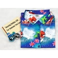 thumbnail image 5 of LA LEELA Women's Beach Funny Santa Claus Party Holiday Blouse Shirt Tops Short Sleeve Hawaiian Christmas Tree Dresses for Women XXL Xmas Gifts, Blue, 5 of 6
