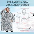 thumbnail image 4 of Oversized Wearable Blanket Hoodie,Blue Christmas Snowflake Pattern Sherpa Blanket Hoodie with Super Pockets,Super Warm Fuzzy Pullover for Women & Men, 4 of 6
