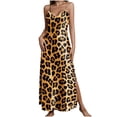 thumbnail image 2 of Women's Floral Satin Maxi Dress Spaghetti Strap Backless Side Slit Long Cami Dress Elegant Evening Cocktail Party Wedding Guest Formal Occasion Wear, 2 of 8