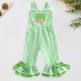 thumbnail image 2 of Gubotare Toddler Girls Summer Romper Girl's Casual Sleeveless Jumpsuits Spaghetti Straps Overalls 0 3 6 9 12 18 24 Months (Green,18-24 Months), 2 of 8